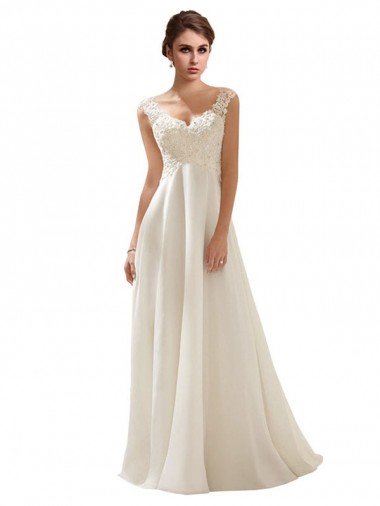 Best V-Neck Lace Wedding Dress On Chiffon Sydney