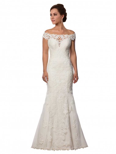 Best Modern Off the Shoulder Mermaid Lace Wedding Dress Sydney