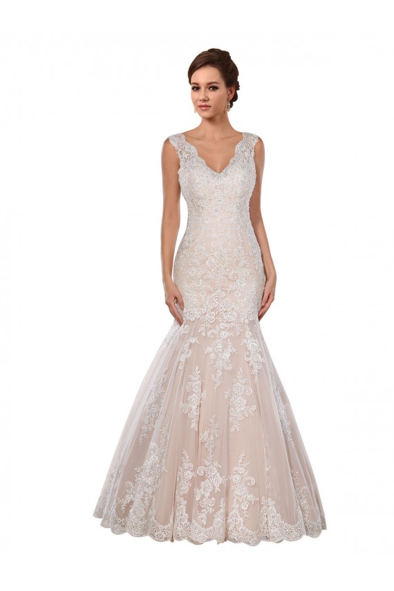 Best Classic Fit and Flare V-Neck Mermaid Lace Wedding Dress Sydney