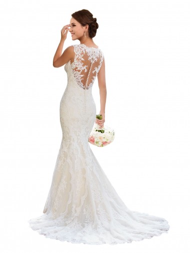 Best V-Neck Mermaid Vintage Lace Wedding Dress Sydney