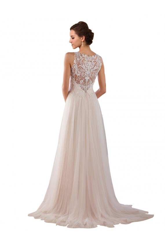 Best High Neck A-Line Tulle Wedding Dress with Lace Back Sydney
