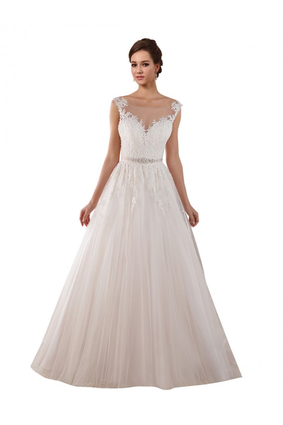 Best Illusion Sweetheart Neck Ball Gown Tulle Wedding Dress with Lace Bodice Sydney