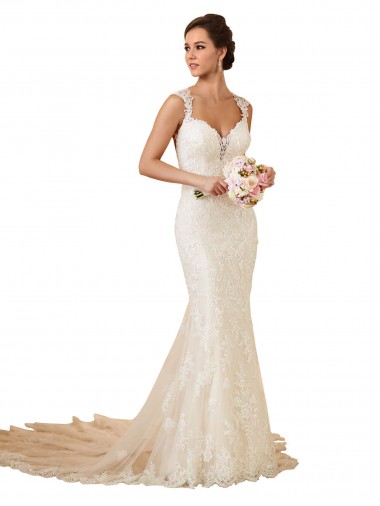 Best Modern Chapel Train Sweetheart Mermaid Lace Wedding Dress with Keyhole Back Sydney