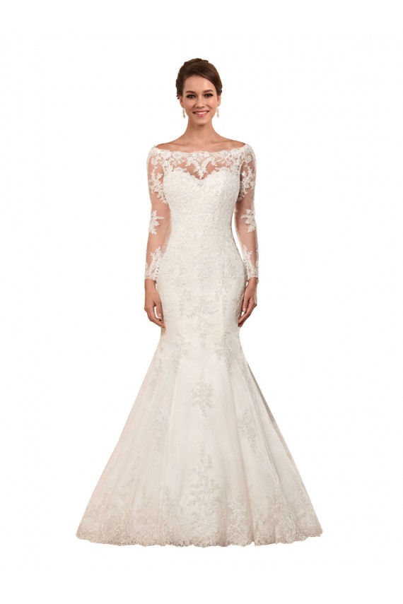 Best Long Sleeves Mermaid Lace Wedding Dress with Illusion Back Sydney