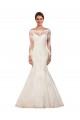 Best Long Sleeves Mermaid Lace Wedding Dress with Illusion Back Sydney