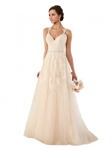Best Sweetheart A-Line Tulle Wedding Dress with Lace Illusion Back Sydney