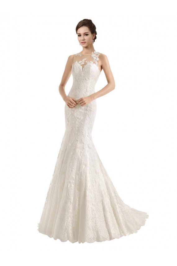 Best Illusion Neck Mermaid All Over Lace Wedding Dress Sydney