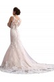 Best Illusion Neck Fit and Flare Tulle Wedding Dress with All Over Lace Sydney