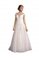 Best Illusion Cap Sleeves A-Line Tulle Beach Wedding Dress with Lace Bodice Sydney