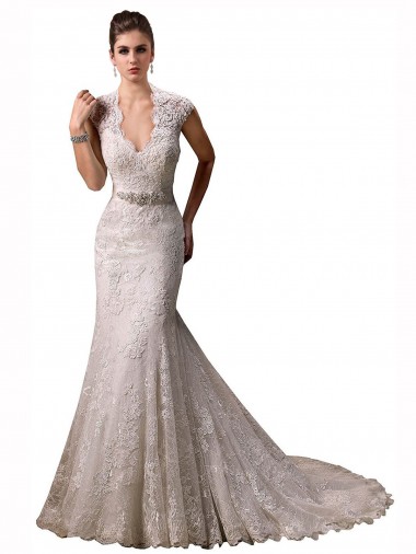 Best Halter V-Neck Mermaid Lace Wedding Dress with Keyhole Back Sydney