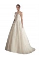 Best Illusion Neck A-Line Tulle Wedding Dress Sydney
