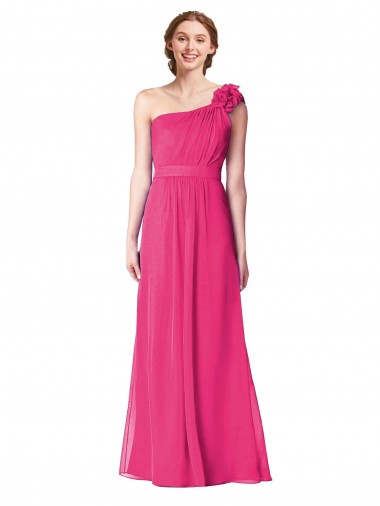 Best Full Length One Shoulder Chiffon Bridesmaid Dress Sydney