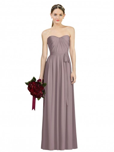 Best Sweetheart Neckline Long Full Length Chiffon Bridesmaid Dress Sydney