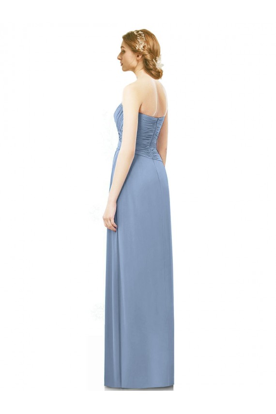 Best Strapless Long Chiffon Bridesmaid Dress with Sweetheart Neckline Sydney
