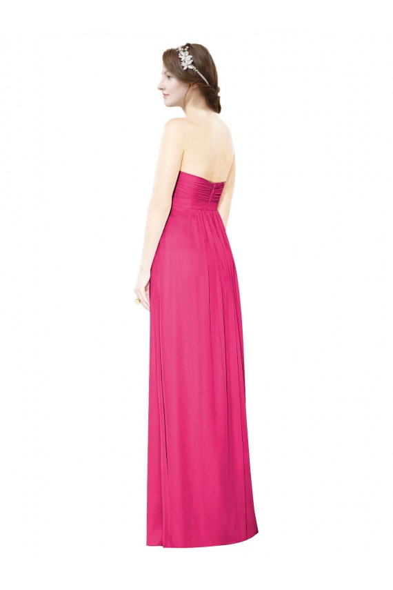 Best Full Length Strapless Long Chiffon Dress with Waistband Sydney