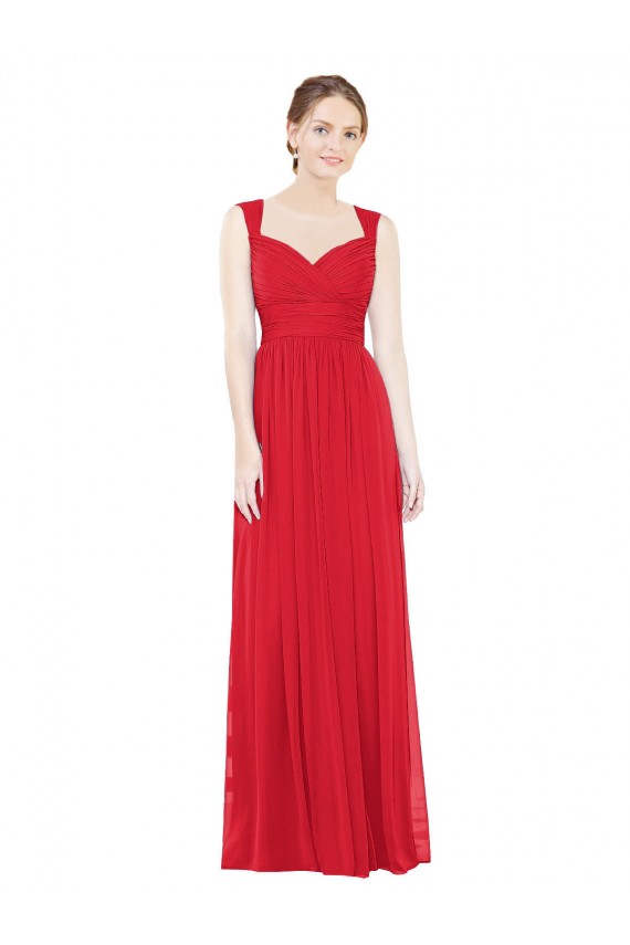 Best Full-Length Long Chiffon Bridesmaid Dress with Side Front Slit Sydney