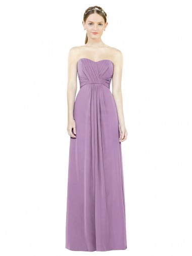 Best Sweetheart Neckline Strapless Chiffon Bridesmaid Dress with Wrap Pleat Sydney