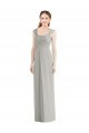 Best Full Length Lux Chiffon Dress with Draped Bodice And Shirred Straps Sydney