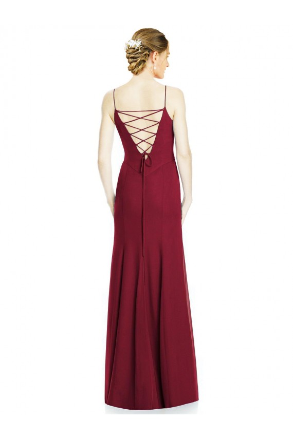 Best High Square Trumpet Chiffon Bridesmaid Dress with Lace-Up Open Back Sydney