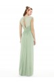 Best Sheer Back Cap Sleeves Long Chiffon Bridesmaid Dress  Sydney