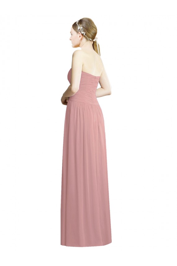 Best Crossover Draped Sweetheart Chiffon Formal Bridesmaid Dress with Front Slit Sydney