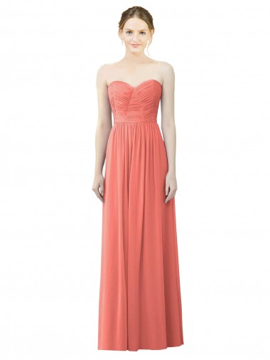 Best Draped Sweetheart Strapless Chiffon Bridesmaid Dress Sydney