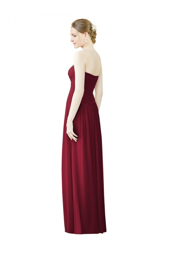 Best Draped Full Length Strapless Chiffon Bridesmaid Dress Sydney