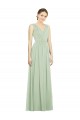 Best Natural Waist V-Neck Draped Chiffon Bridesmaid Dress Sydney