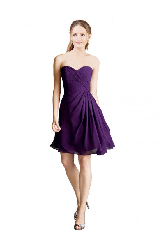 Best Draped Chiffon Long Sweetheart Cocktail Bridesmaid Dress Sydney