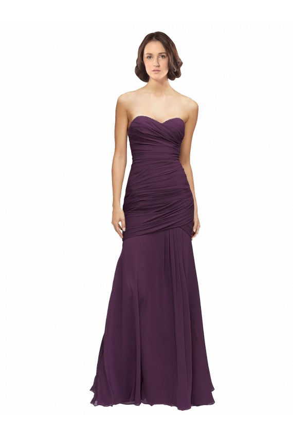 Best Full Length Chiffon Bridesmaid Dress with Sweetheart Neckline and Ruffles Sydney