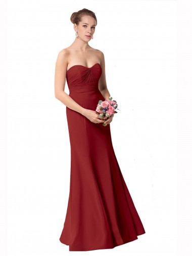 Best Full Length Sweetheart Chiffon Bridesmaid Dress with Ruched Bodice Sydney
