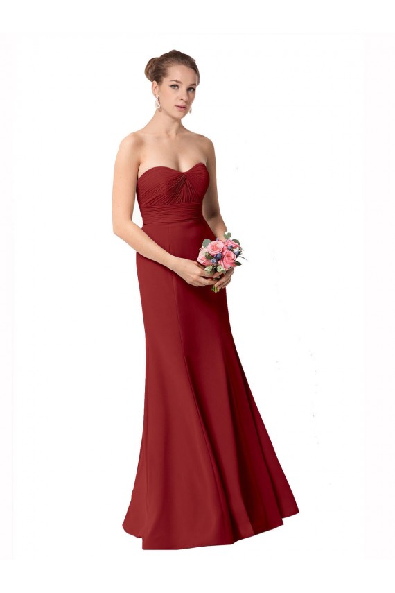 Best Full Length Sweetheart Chiffon Bridesmaid Dress with Ruched Bodice Sydney