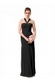 Best Long Halter Chiffon Bridesmaid Dress with Dropped Waist Sydney