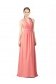 Best Shirred Bodice Full Length Long Chiffon Bridesmaid Dress Sydney