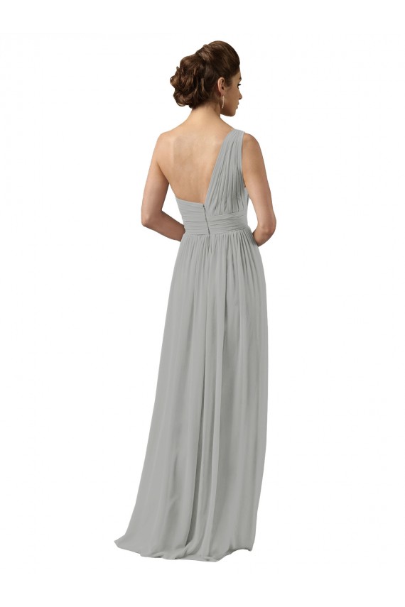 Best Ruffled One Shoulder Floor Length Long Chiffon Bridesmaid Dress Sydney