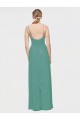 Best Rouched V-Neckline and Spaghetti Straps Long Chiffon Bridesmaid Dress Sydney