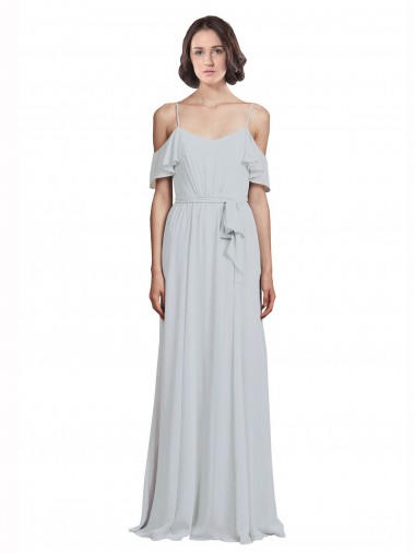Best Off the Shoulder Spaghetti Strap Long Chiffon Bridesmaids Dress Sydney