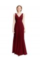 Best Long Chiffon V-Neck Bridesmaids Dress with Double Strap Sydney
