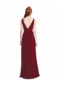 Best Long Chiffon V-Neck Bridesmaids Dress with Double Strap Sydney