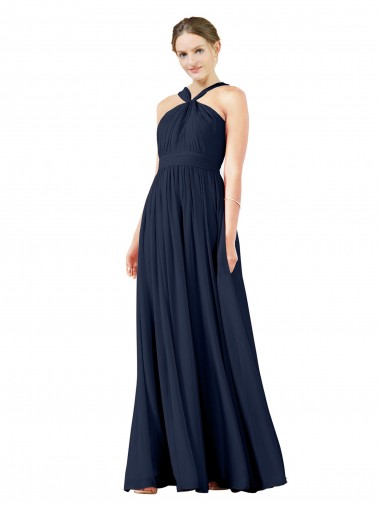Best High V-Neck Floor Length Chiffon Bridesmaid Dress Sydney