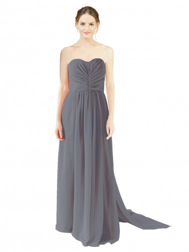 Best Long Chiffon Bridesmaid Dress with Sweetheart Neckline and Flowing Back Sydney