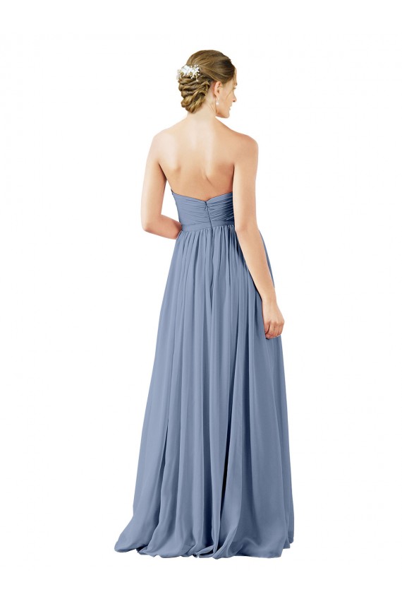 Best Deep Sweetheart Neckline Open Back Long Chiffon Bridesmaid Dress Sydney