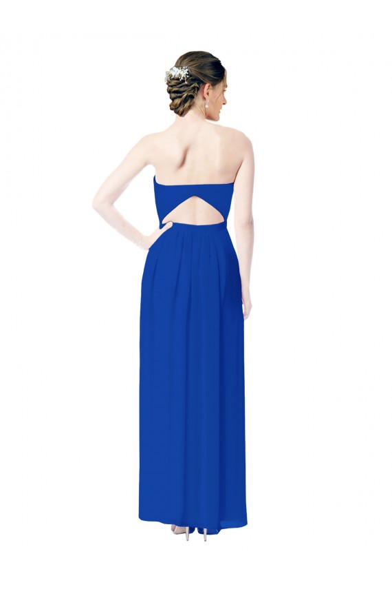 Best Strapless Sweetheart Keyhole Back Long Chiffon Bridesmaid Dress Sydney