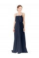 Best Spaghetti Straps Open Back Long Chiffon Bridesmaid Dress Sydney