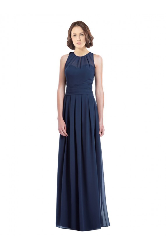 Best Chiffon High Neck Sleeveless Bridesmaid Dress with Pleats Sydney