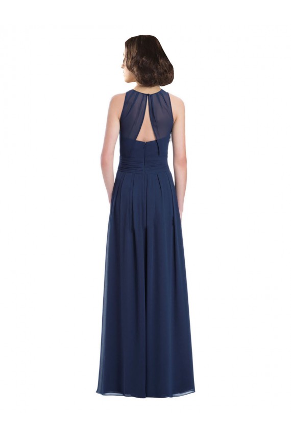Best Chiffon High Neck Sleeveless Bridesmaid Dress with Pleats Sydney