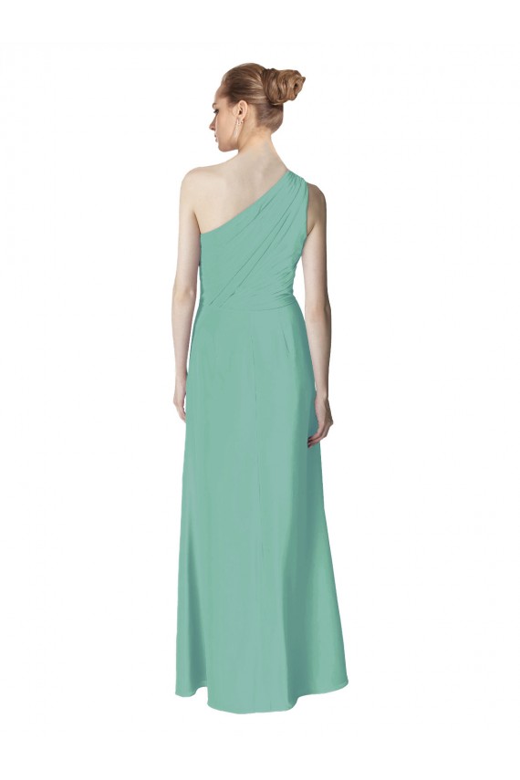 Best Long Chiffon One Shoulder Full Length Bridesmaid Dress Sydney