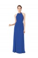 Best Long Chiffon High-Neck Sleeveless Bridesmaid Dress Sydney