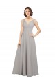 Best Twist Shouder Full Chiffon Bridesmaids Dress with V-Neckline and V-Back Sydney