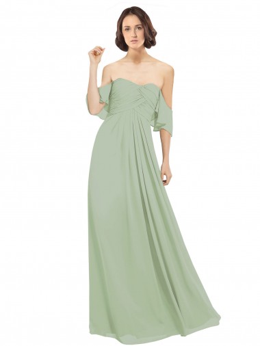 Best Boho Chic Chiffon Bridesmaids Dress with Off the Shoulder Neckline Sydney